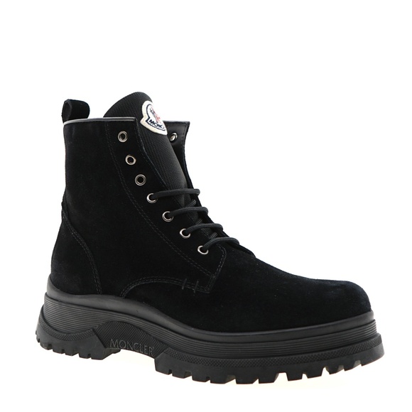 Moncler Ulysse Hiking Boots Black Suede Leather Size 43 / 10 US New - Picture 1 of 8